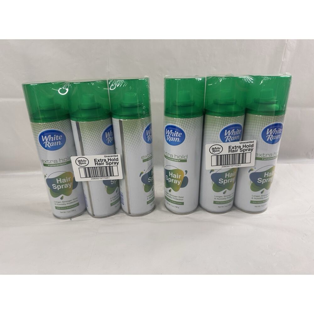 White Rain Aerosol Hairspray Unscented 2 (3) Pack Extra Hold 7.0Oz. Each